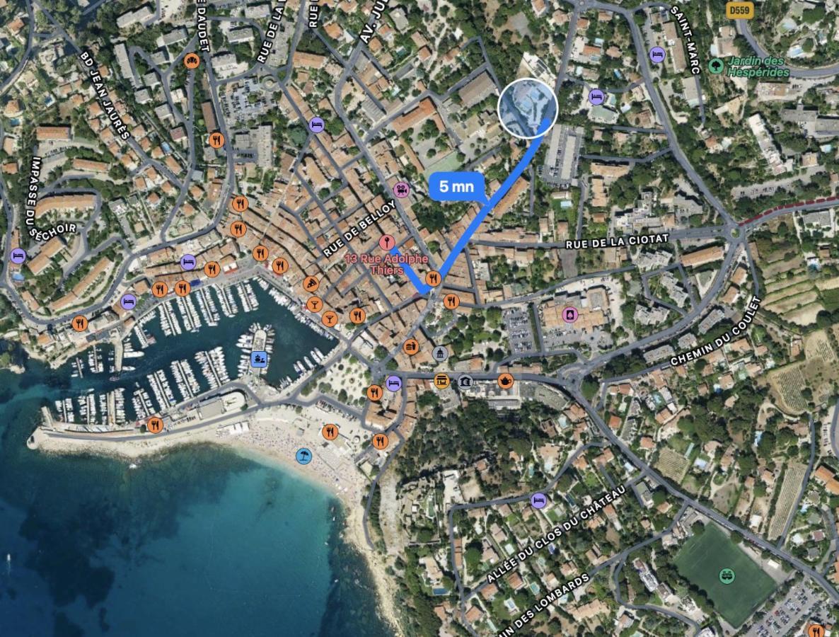 Plein Centre Avec "Parking Prive" Voitures Electriques Bienvenues Apartment Cassis Bagian luar foto